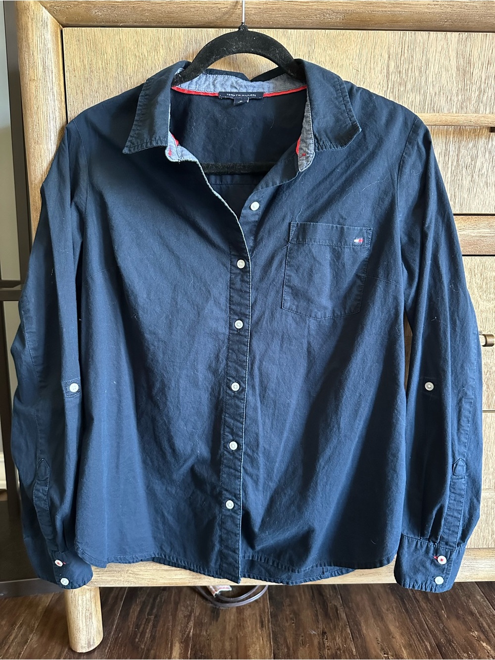 Casual Navy Button-Down Shirt